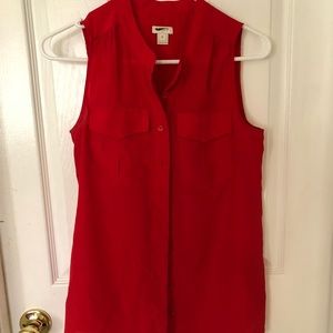 J crew button down sleeveless top